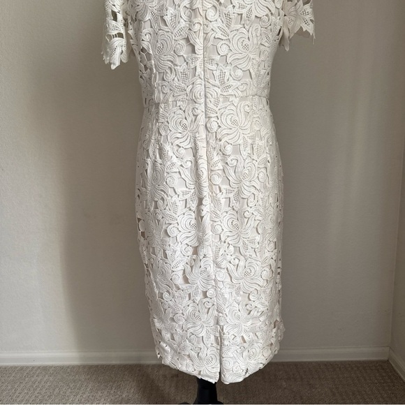 AG Phillips Andrea Phillips Floral Dress Guipure Lace Italian Silk Ivory Size 8 - Picture 2 of 16
